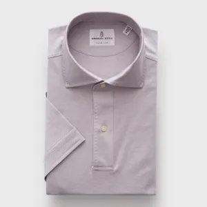 Premium Jersey Knit Short Sleeve Polo in Grey