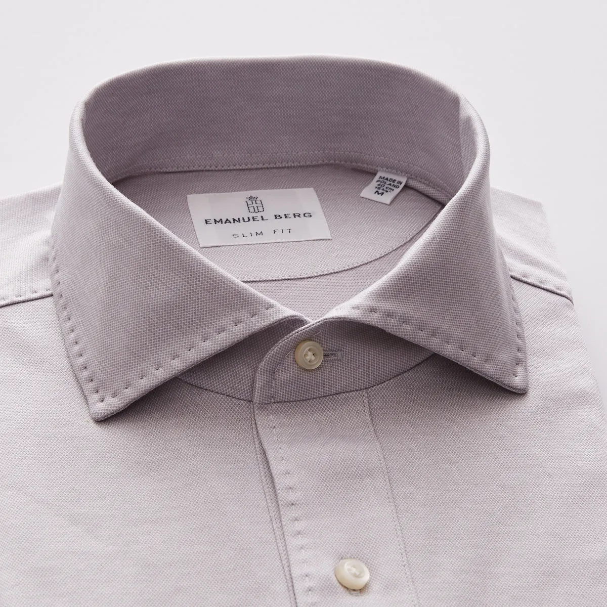 Premium Jersey Knit Short Sleeve Polo in Grey