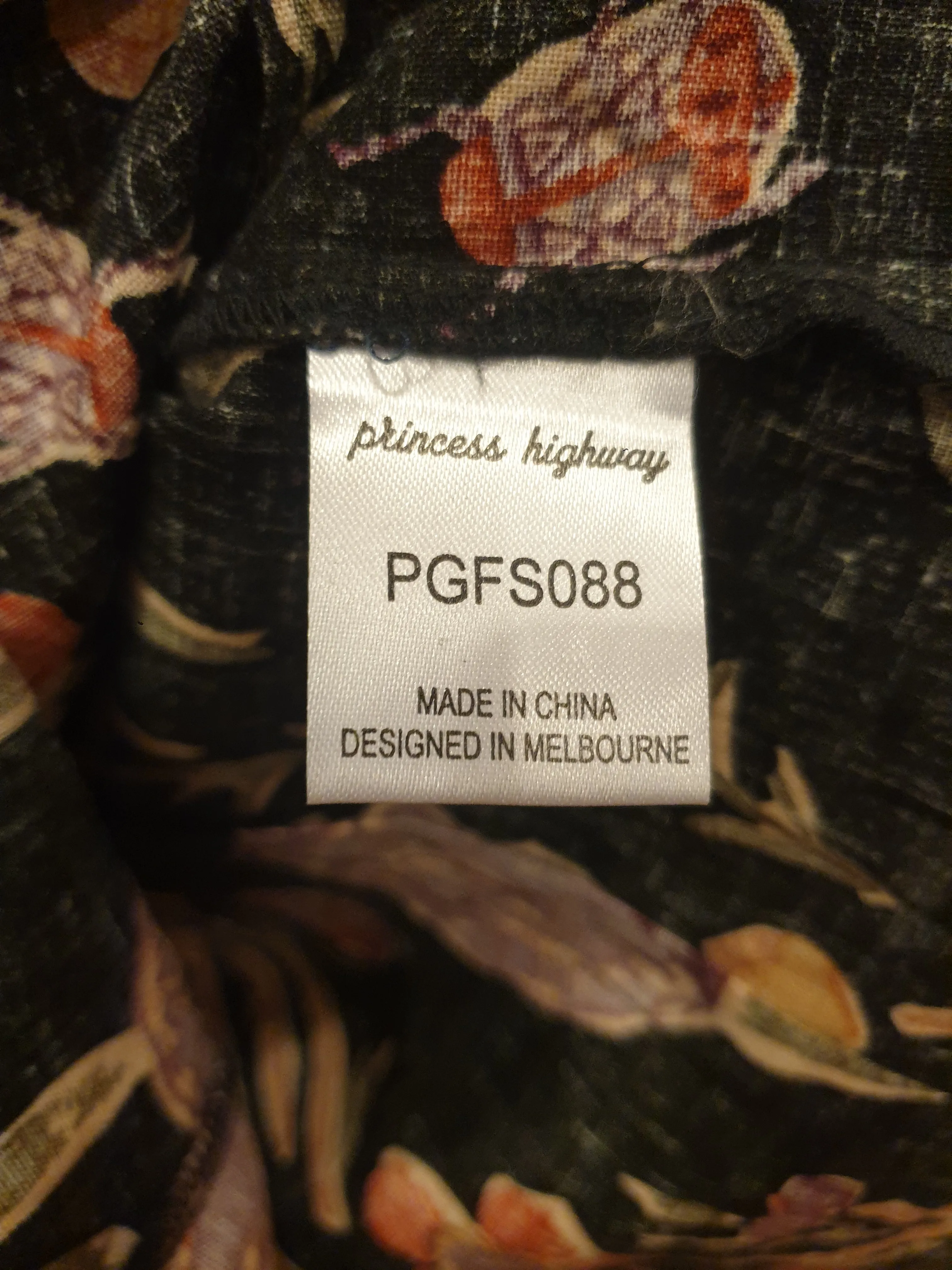 Princess Highway cotton-linen cropped floral print top size 8