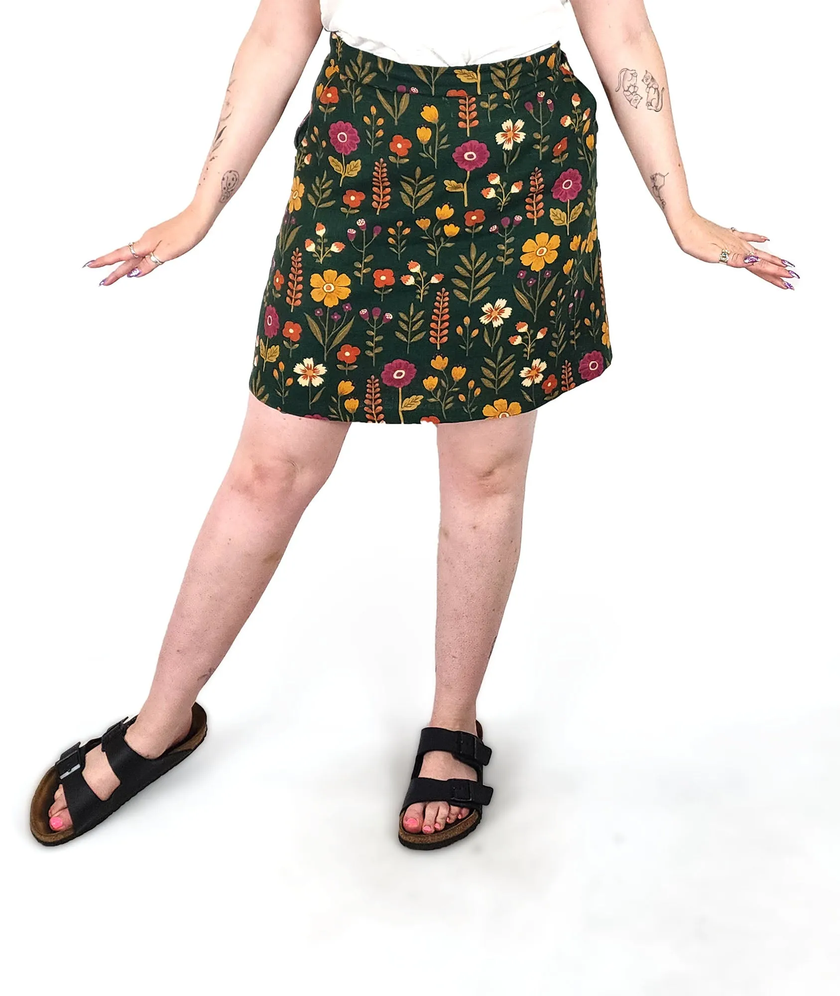 Princess Highway green floral skirt size 12