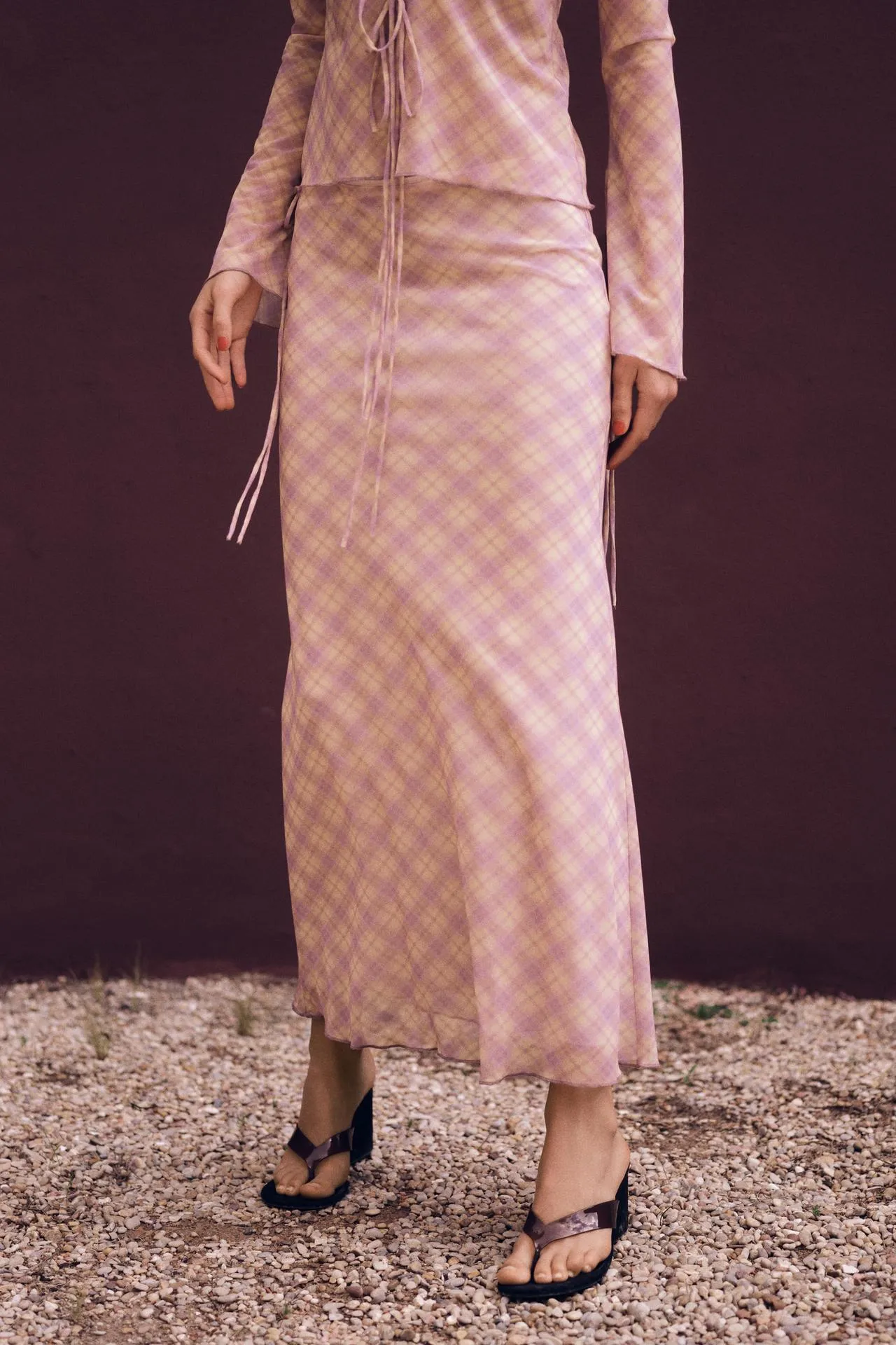 Printed tulle skirt