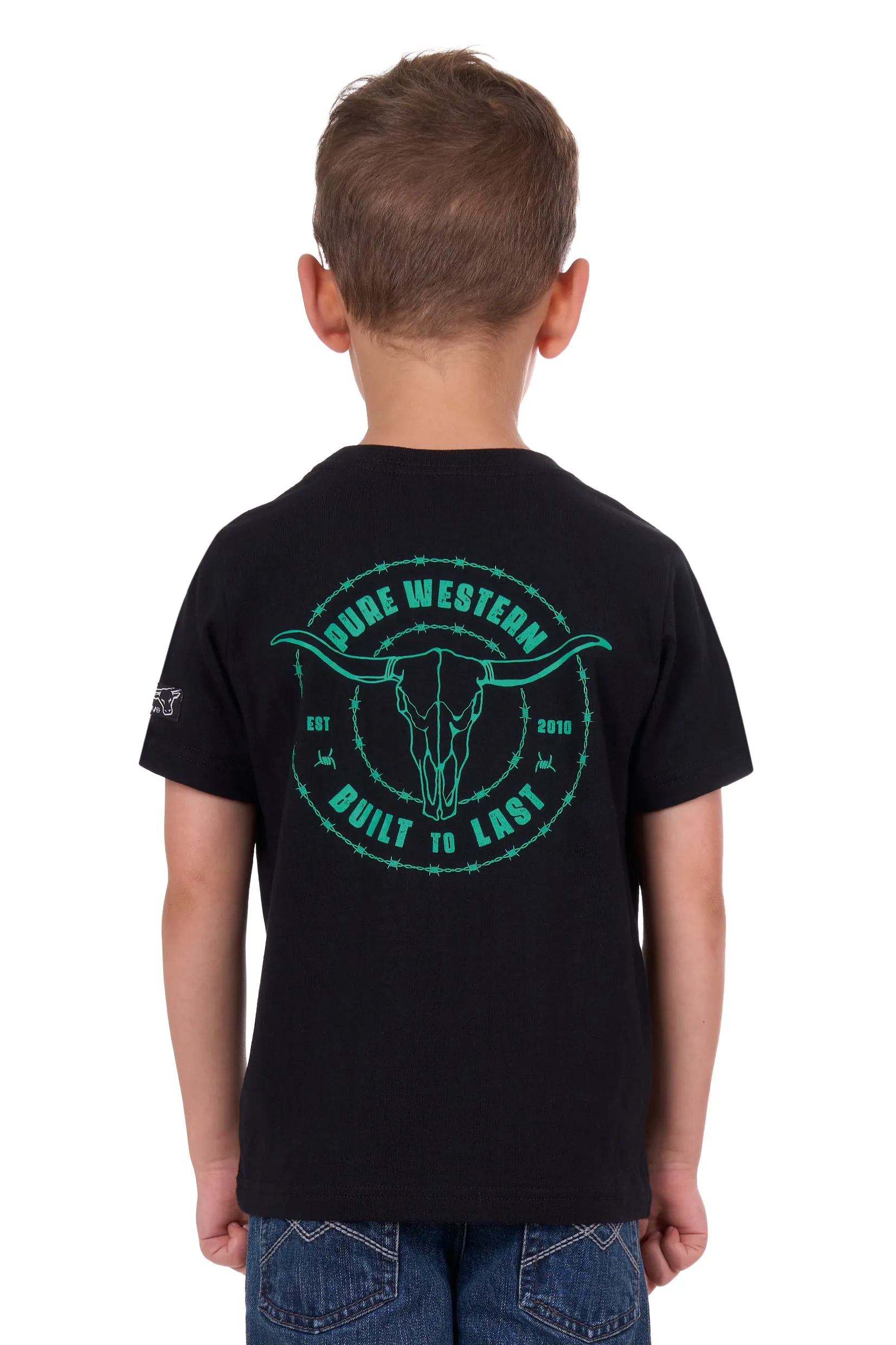Pure Western Walkers Boys Tee Shirt Black