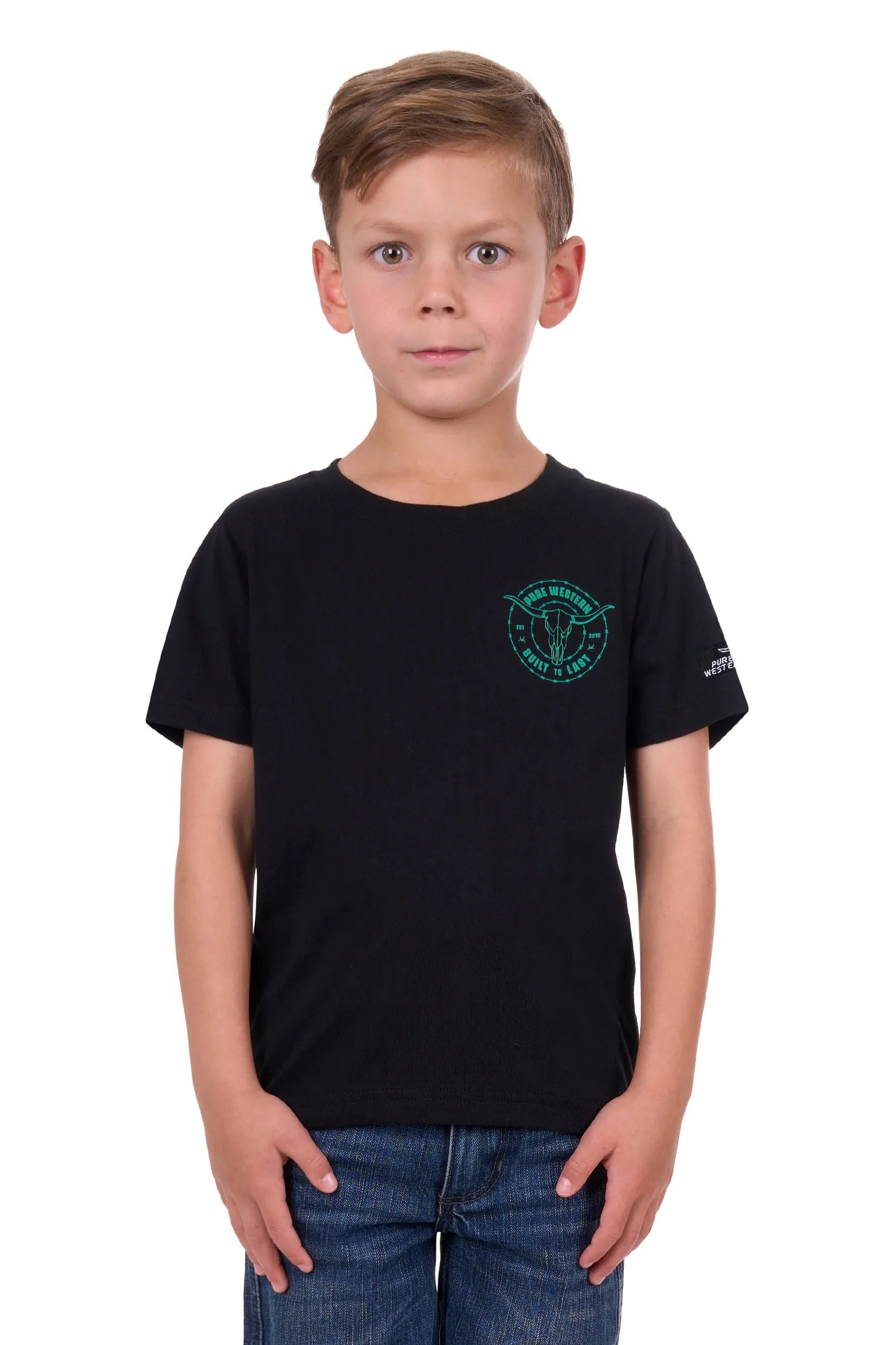 Pure Western Walkers Boys Tee Shirt Black