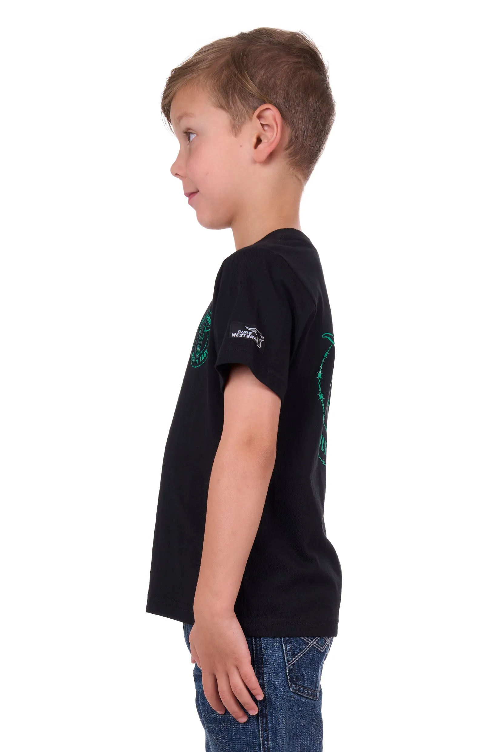 Pure Western Walkers Boys Tee Shirt Black