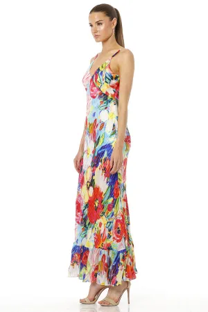 Qishma Multicolor Floral Sleeveless Maxi Dress
