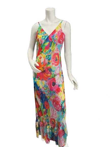 Qishma Multicolor Floral Sleeveless Maxi Dress