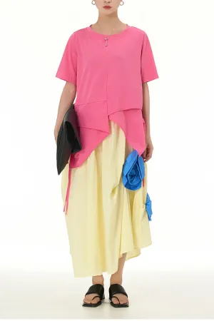 QL649 Floral Bud Decorated Maxi Skirt