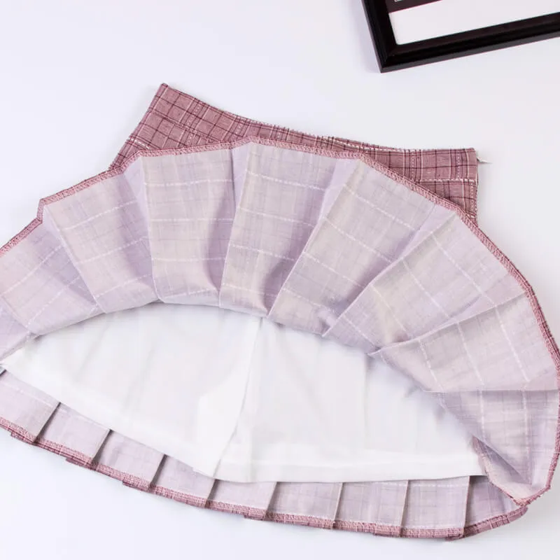 "CHIC PLAID" PLEATED SKIRT K052606