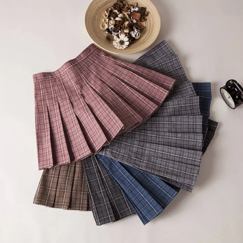 "CHIC PLAID" PLEATED SKIRT K052606