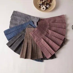 "CHIC PLAID" PLEATED SKIRT K052606