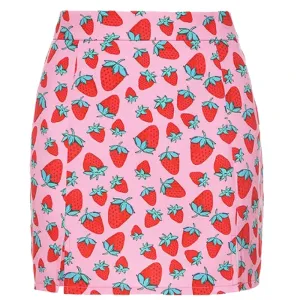 "PINK STRAWBERRY PRINT" SKIRT N051001