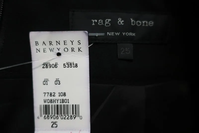 Rag & Bone Pencil Skirt Black Stretch Wool Size 25 NEW