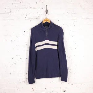 Ralph Lauren Polo Knit 1/4 Zip Jumper - Blue - L