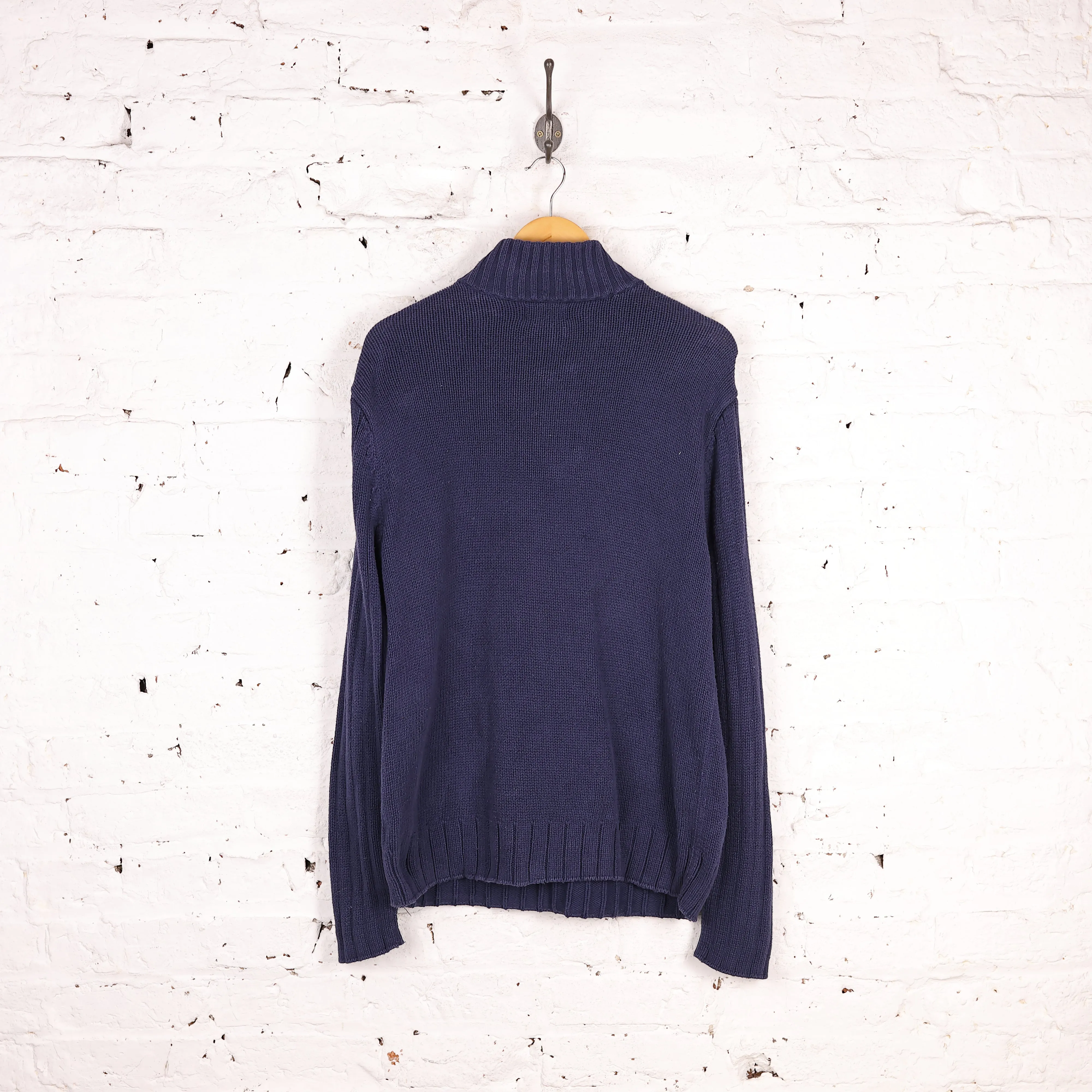 Ralph Lauren Polo Knit 1/4 Zip Jumper - Blue - L