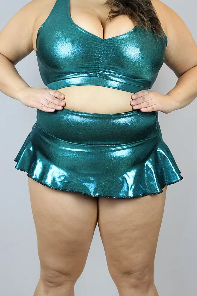 Rarr Mid Waisted Skort - Leopard Sparkle Plus Size