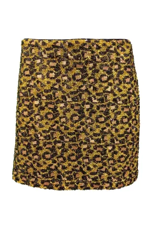 Raspy Sequin Leopard Skirt