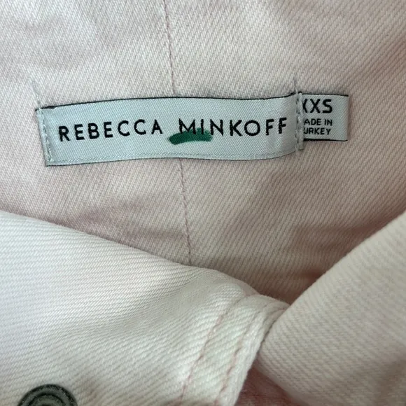 Rebecca Minkoff Pink Denim Mini Skirt Tie Bow Waist