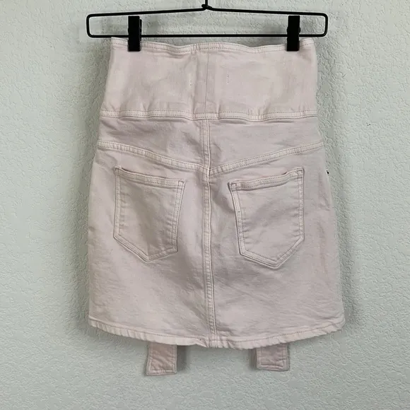 Rebecca Minkoff Pink Denim Mini Skirt Tie Bow Waist