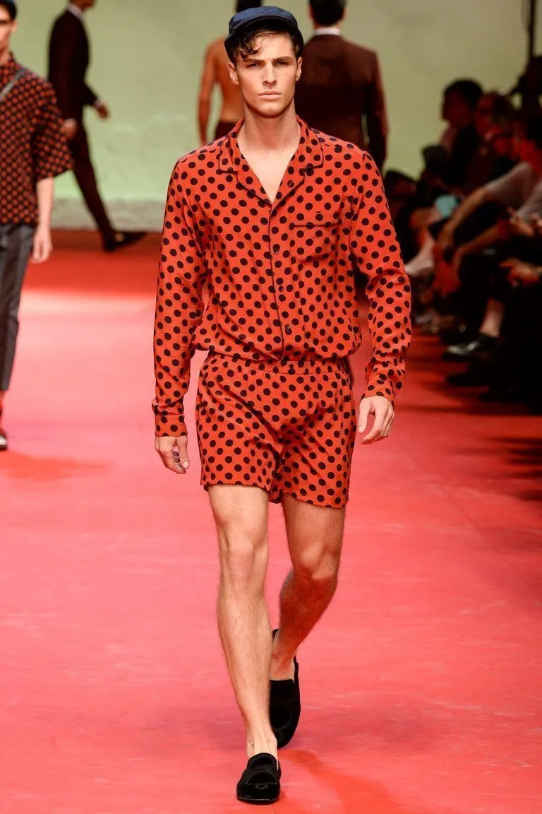 Red Black Polka Silk Polo T-shirt