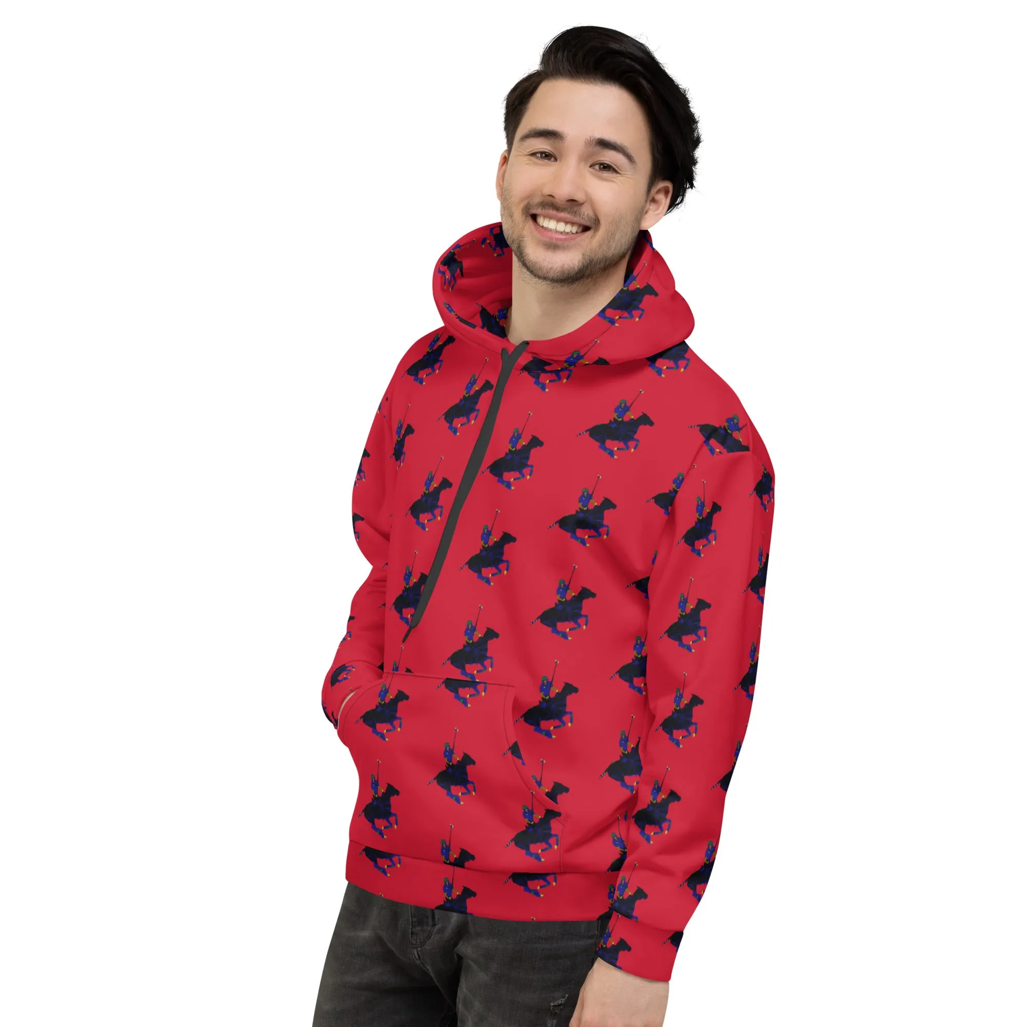 Red Polo Carib Pony Pattern Unisex Hoodie
