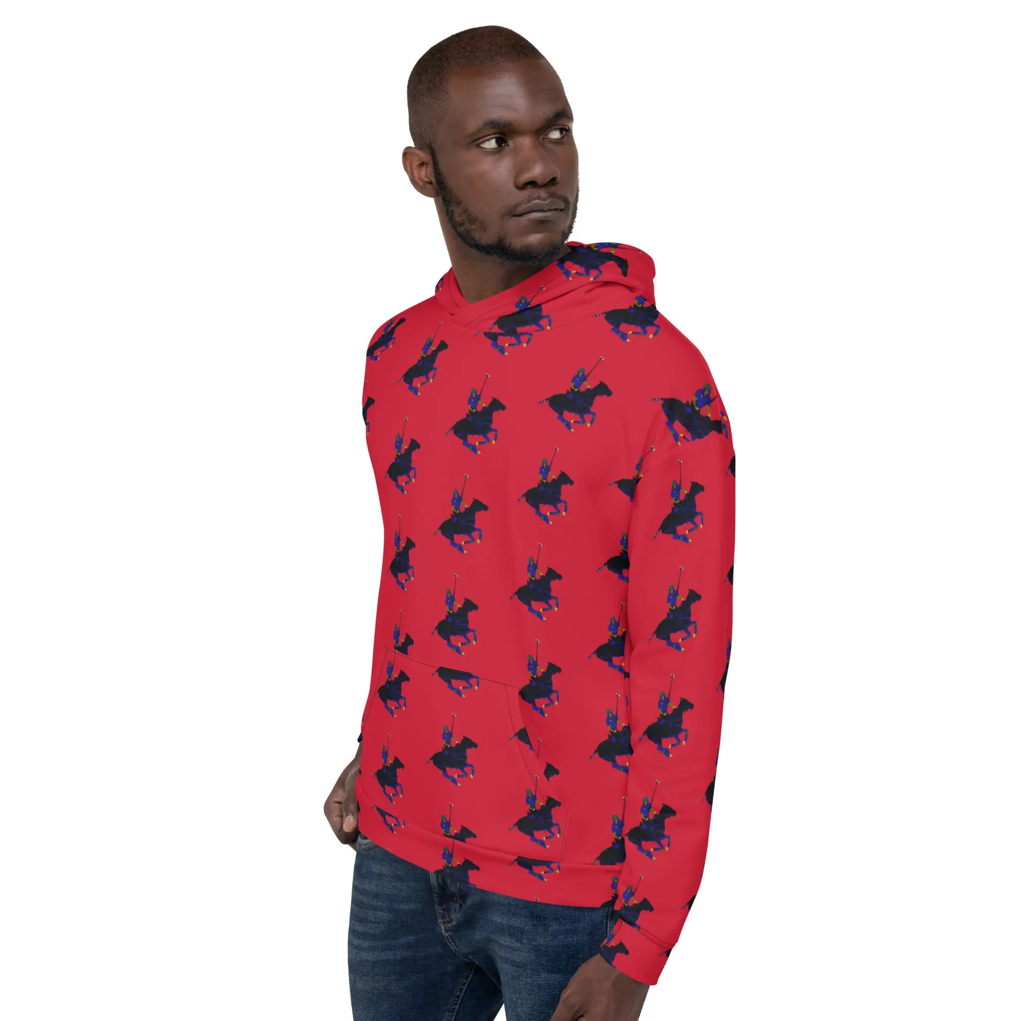Red Polo Carib Pony Pattern Unisex Hoodie
