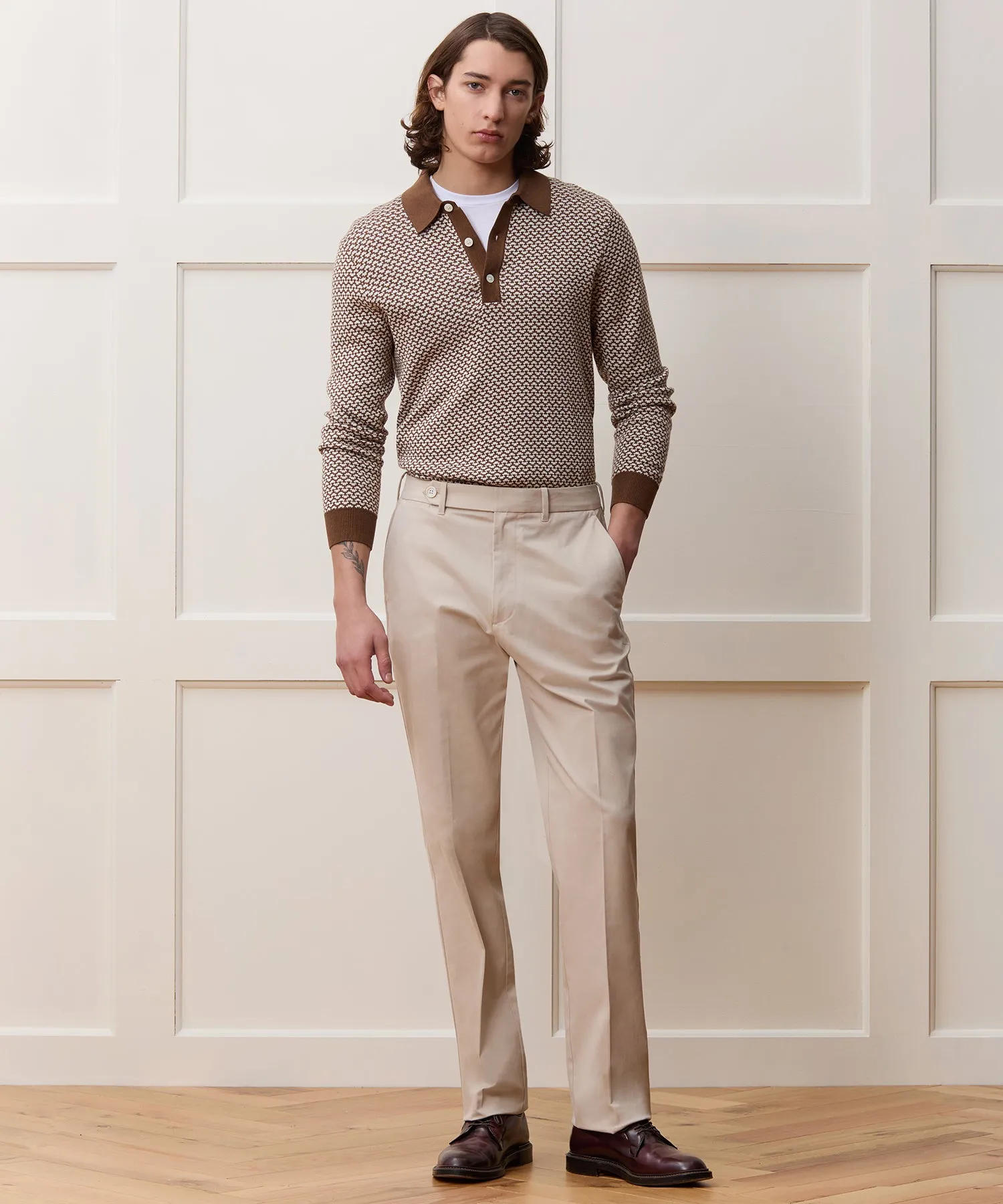 Relaxed Silk-Cotton Sweater Polo