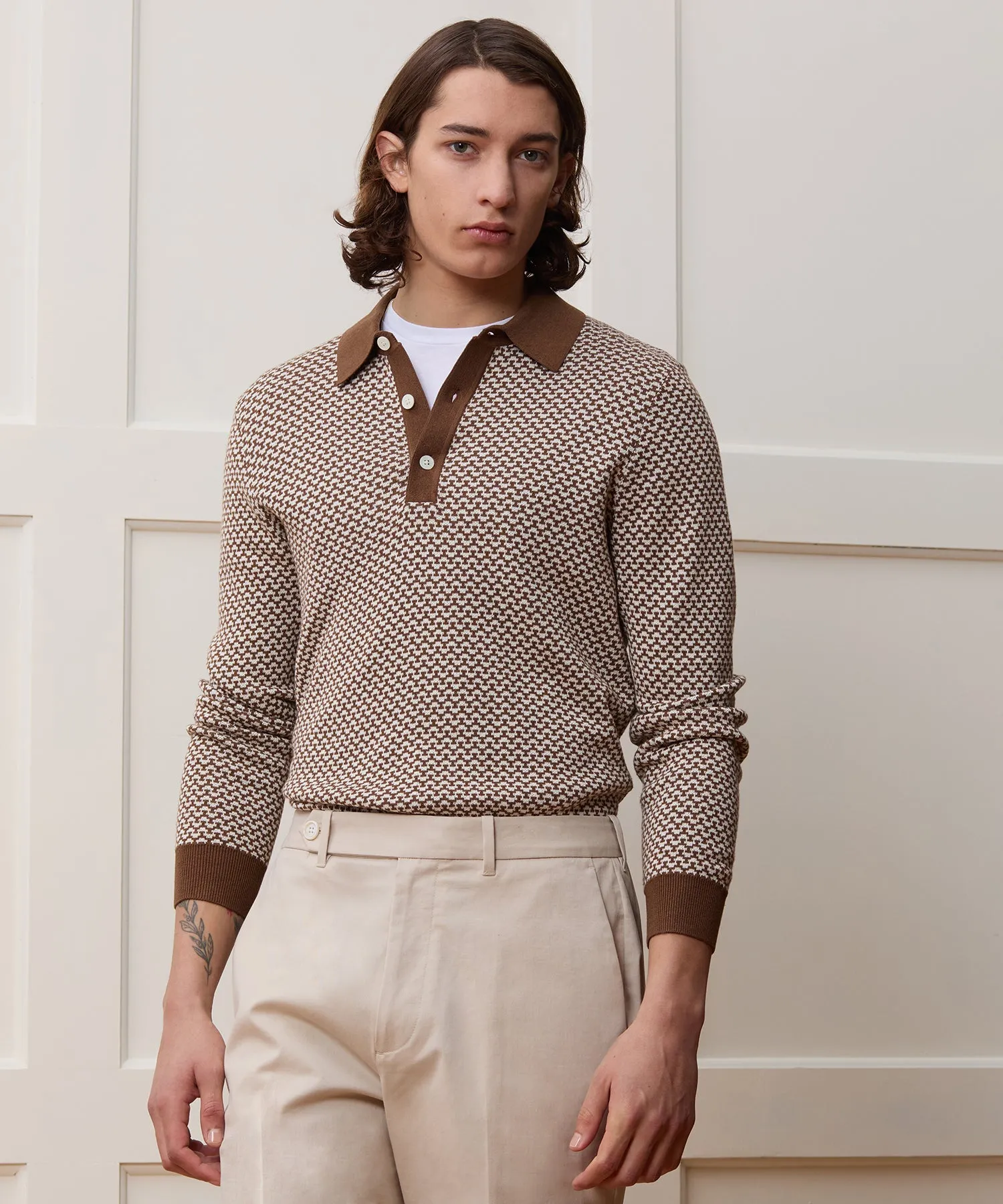 Relaxed Silk-Cotton Sweater Polo