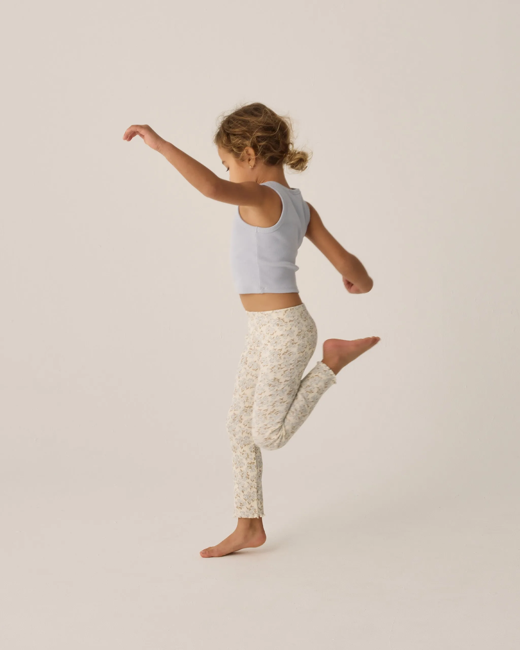 Ribbed Legging Set |Blue Ditsy