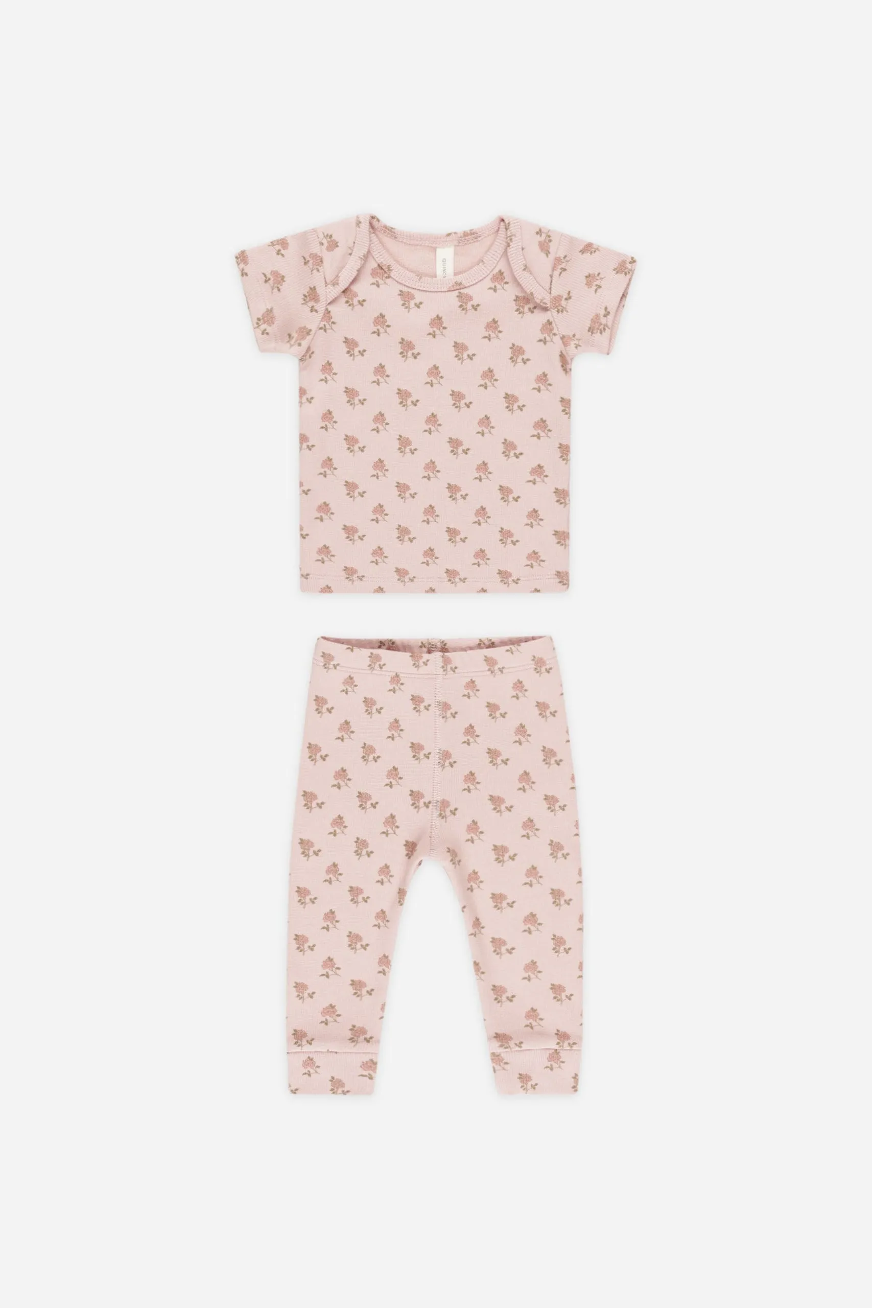 Ribbed SS Tee   Legging Set |Rose