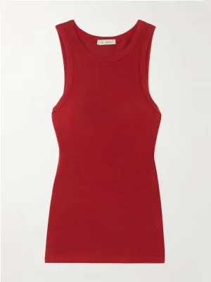 Ribbed stretch-wool tank