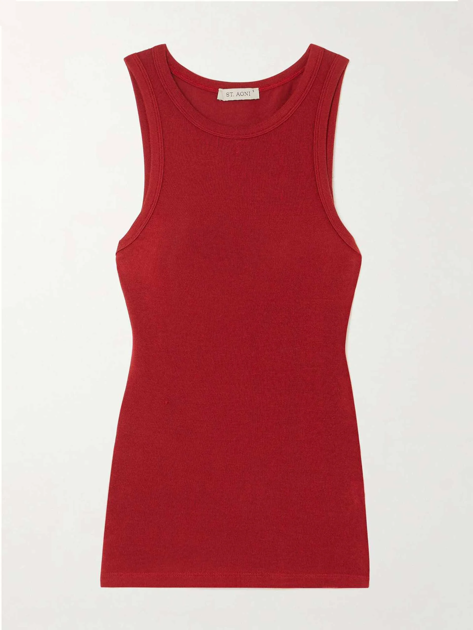 Ribbed stretch-wool tank