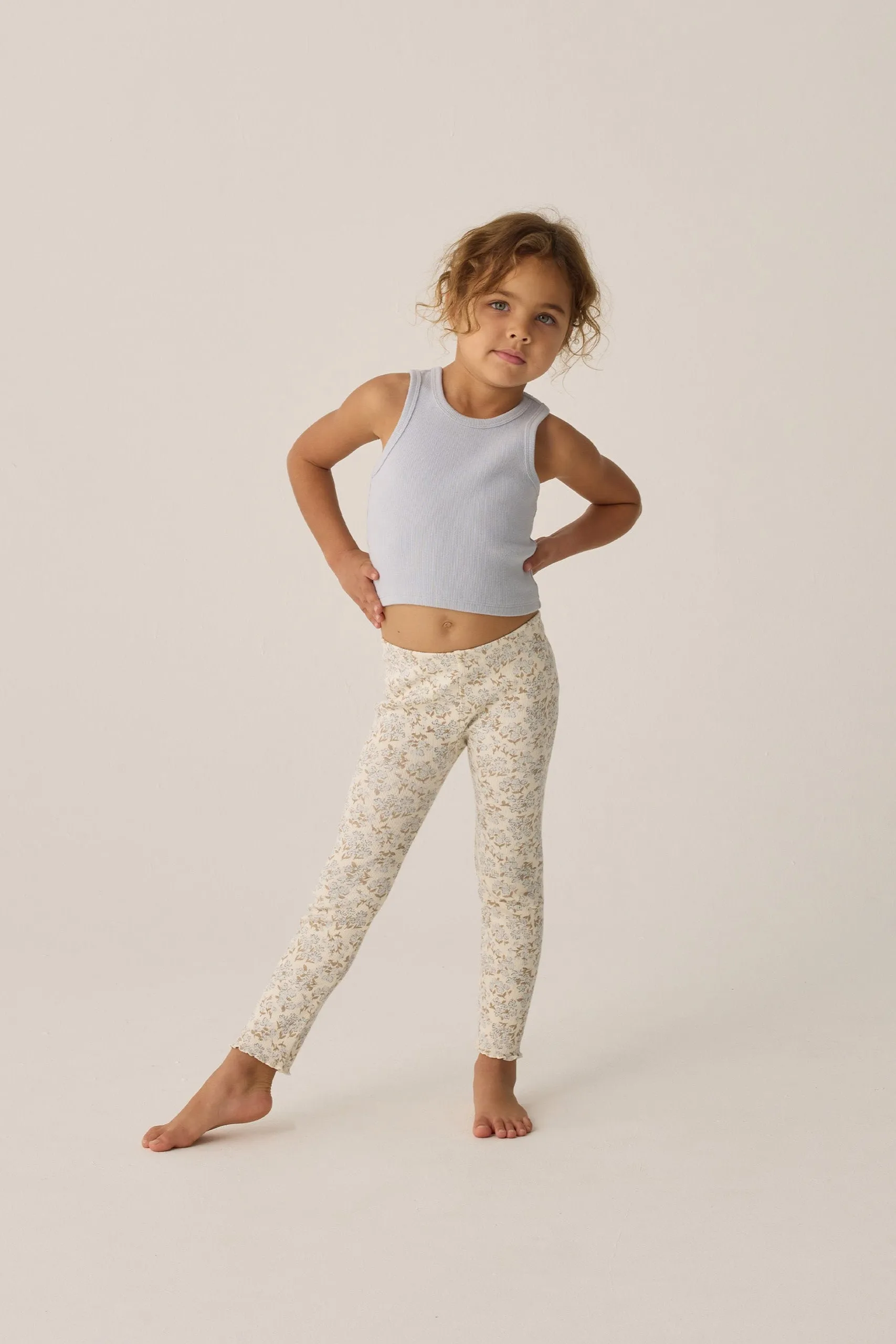 Ribbed Tank Set | Shell/ Light Blue