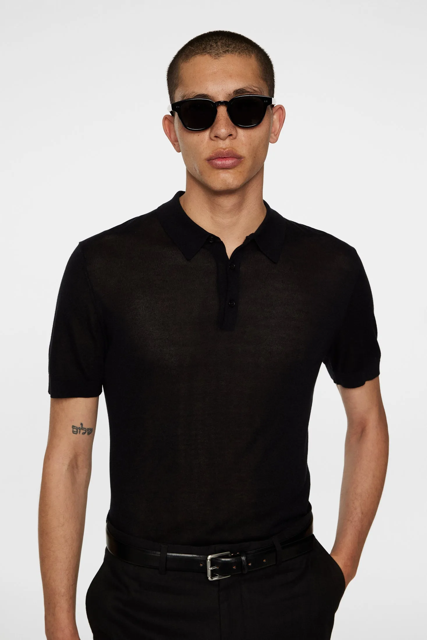 Ridge Lyocell Silk Polo / Black