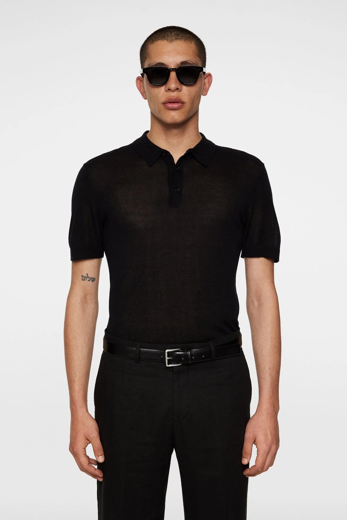 Ridge Lyocell Silk Polo / Black