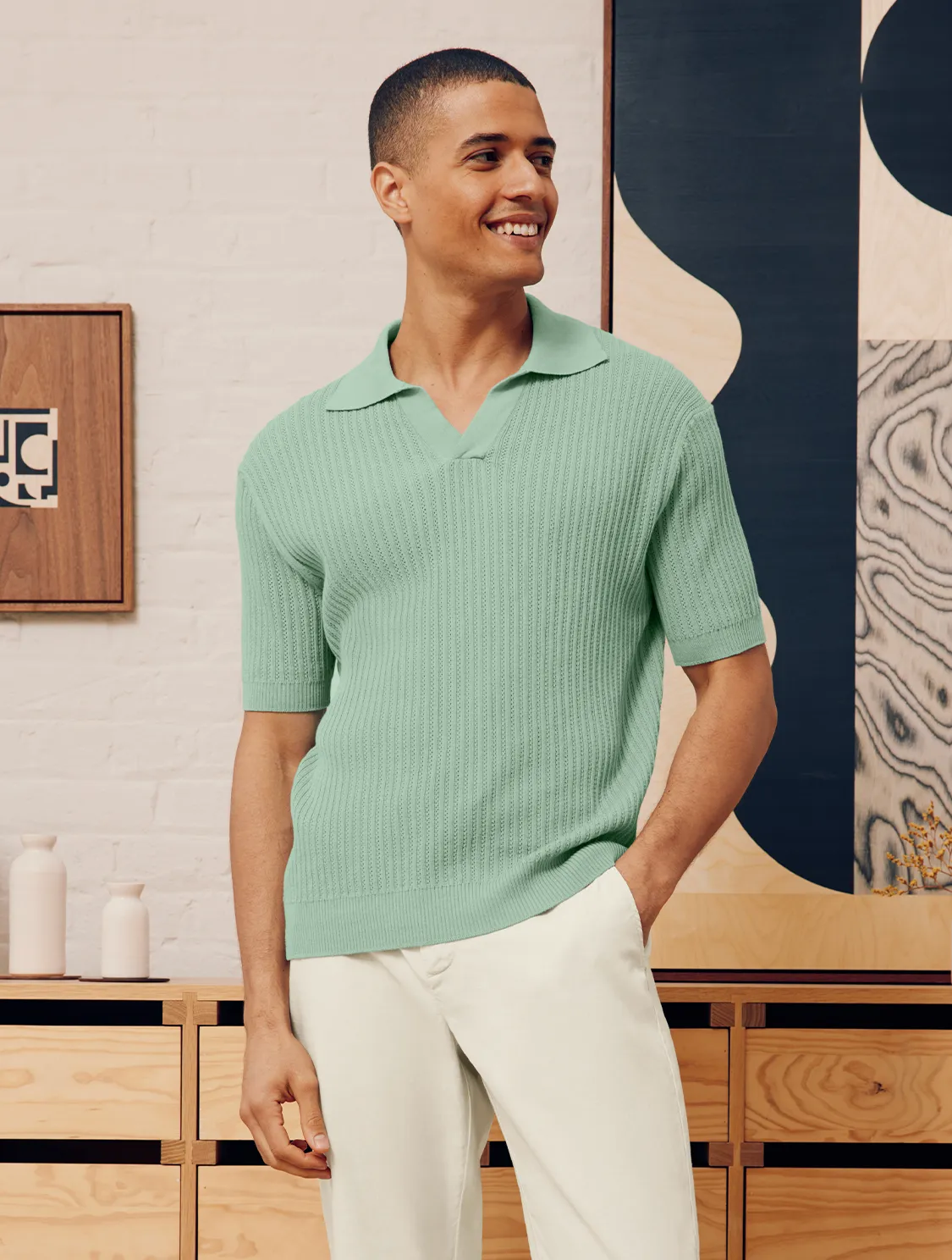 RINO CHAIN STITCH KNIT POLO