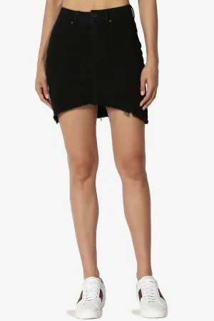 Rory Curved Hem Denim Mini Skirt