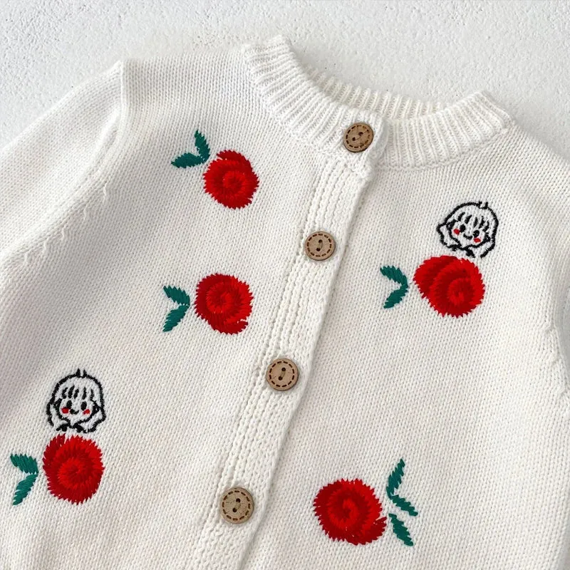 Rose Embroidered Baby Girl's 2-Piece Clothes Set