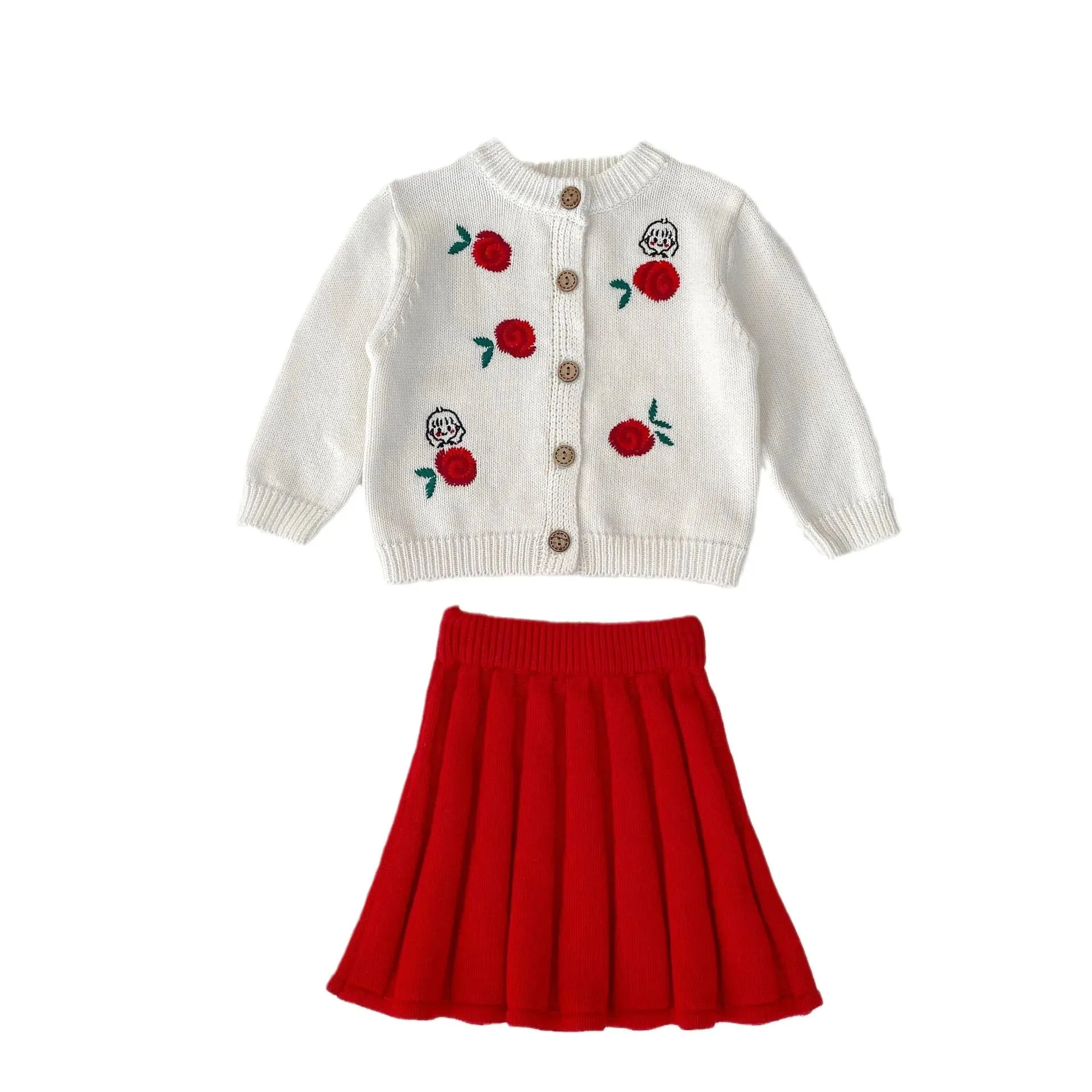 Rose Embroidered Baby Girl's 2-Piece Clothes Set