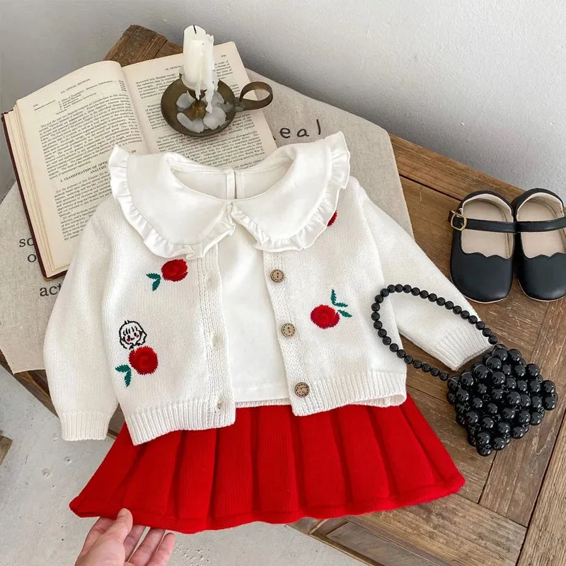 Rose Embroidered Baby Girl's 2-Piece Clothes Set