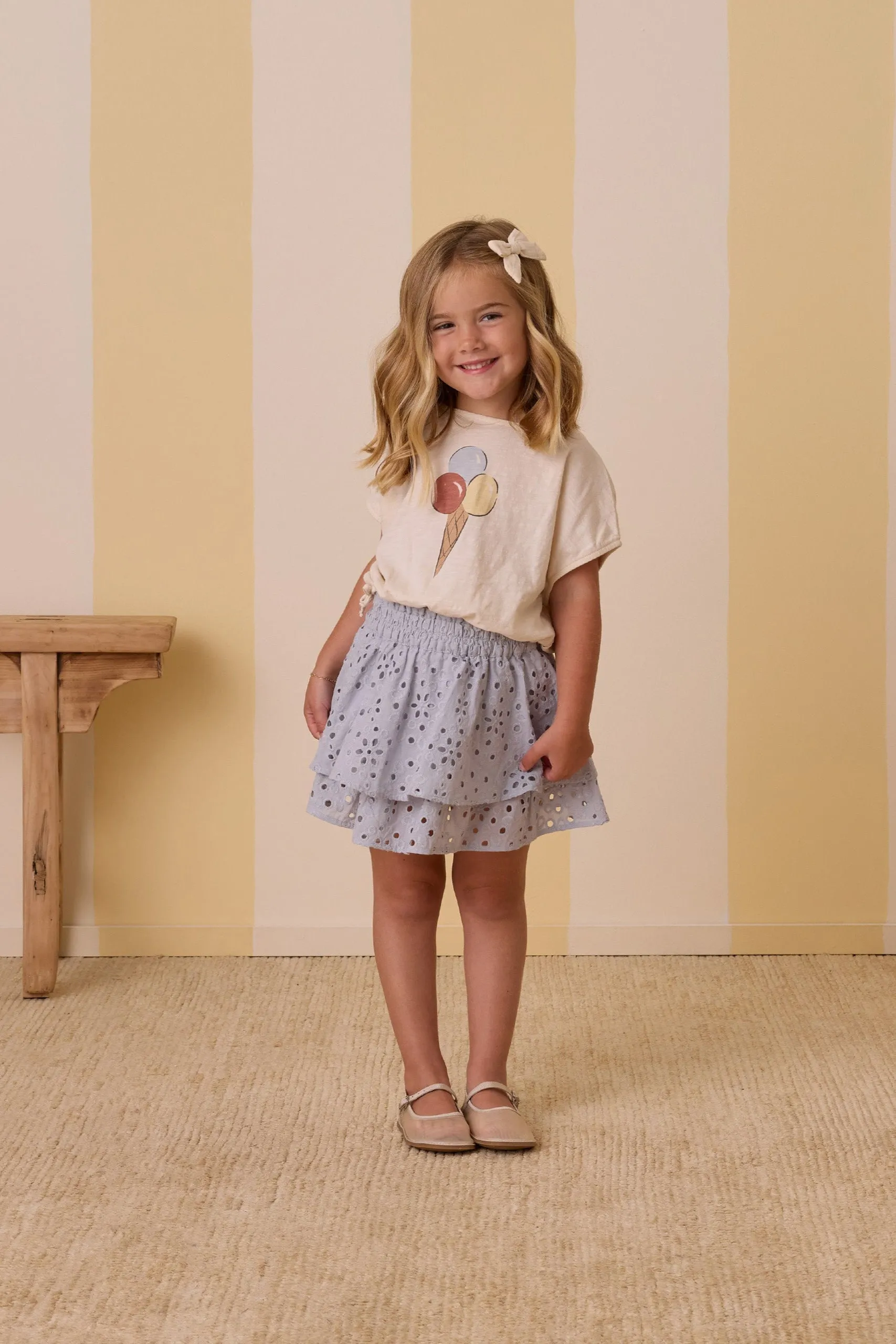 Rose Mini Skirt| Light Blue