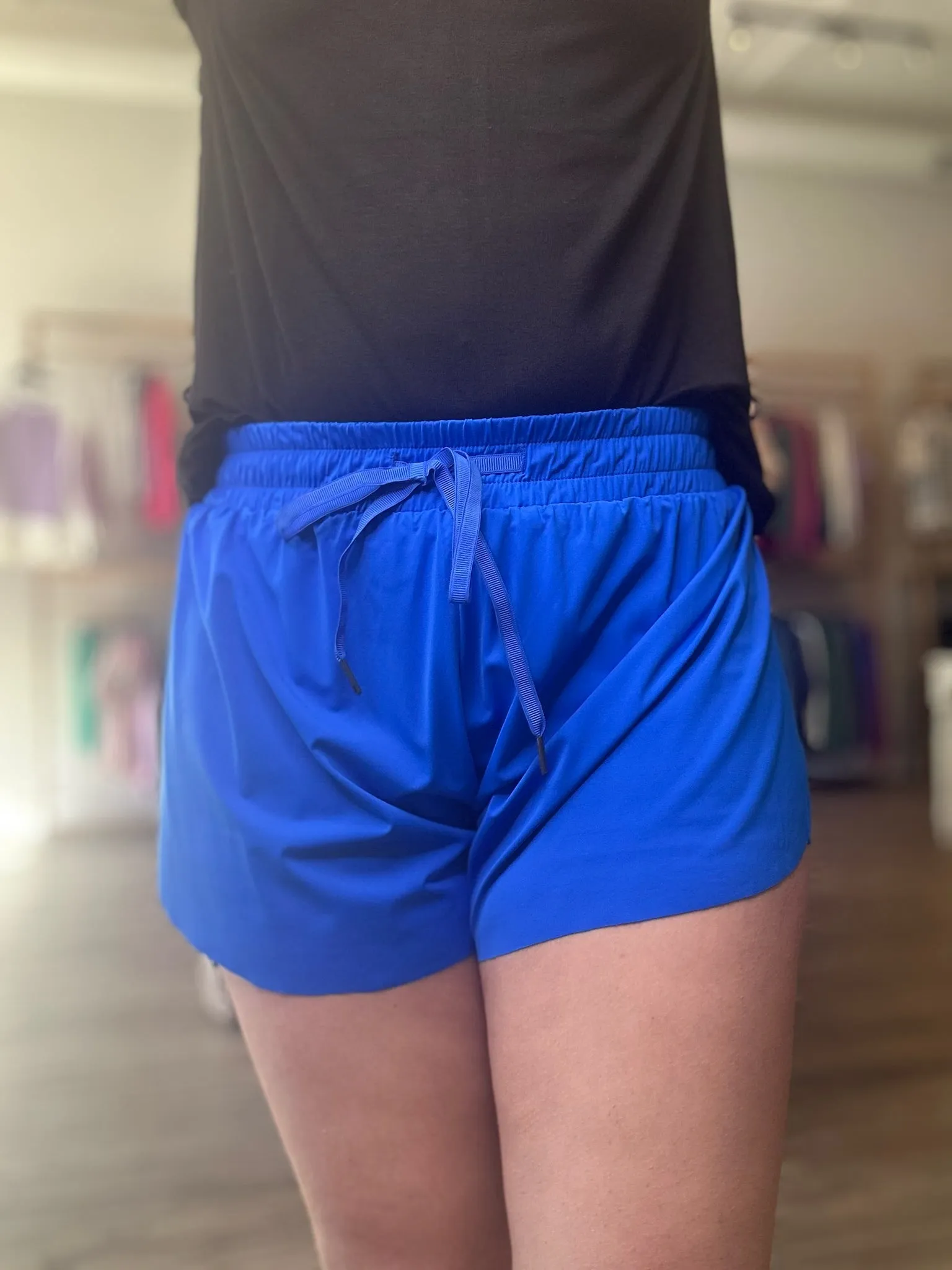Royal Blue High Waist Knit Shorts