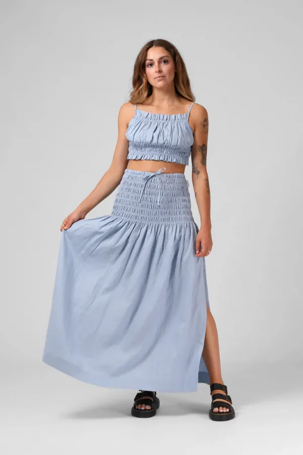 RPM Shell Maxi Skirt - Sky Blue