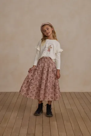 Ruffled Midi Skirt | French Garden Blush