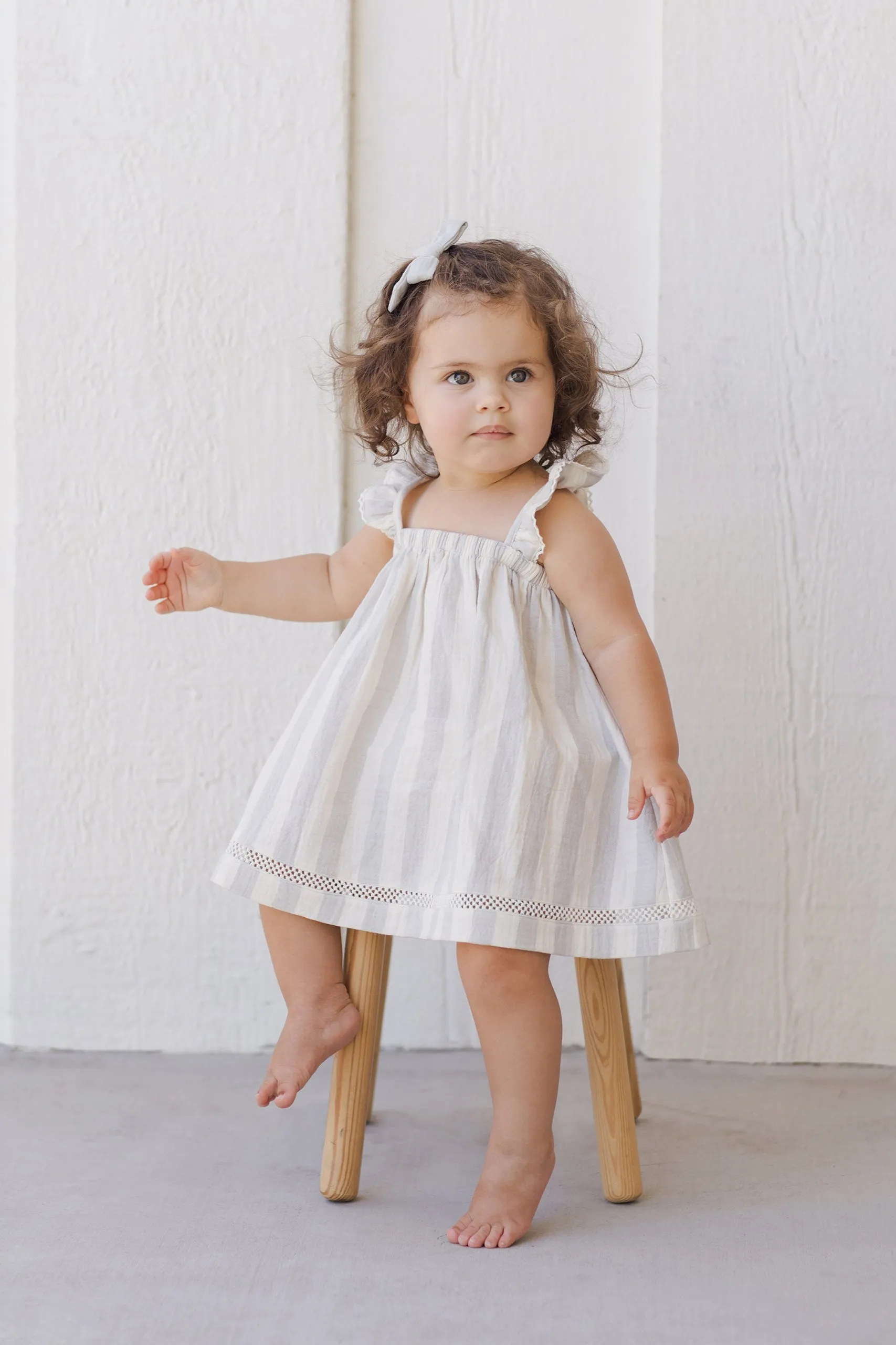 Ruffled Tank Dress | Sky Stripe