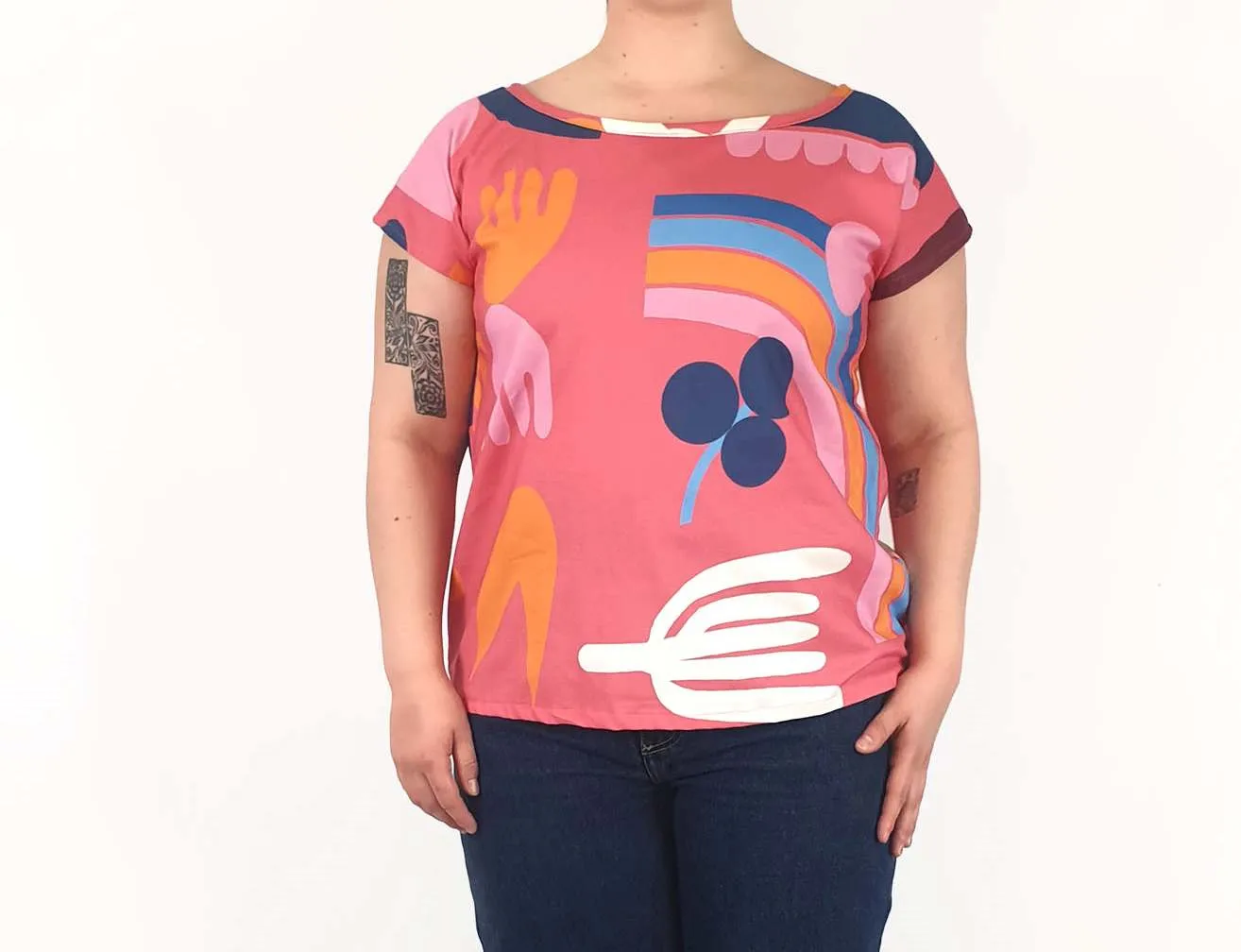 Rummage Style pink print top size 16