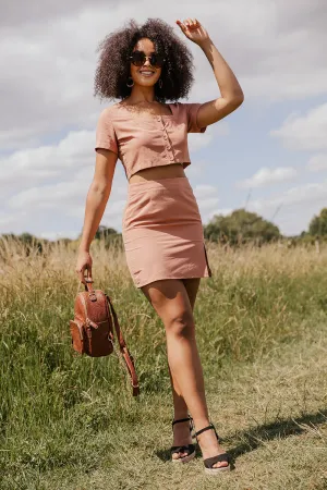 Rustic Panelled Pencil Skirt