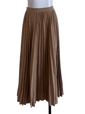 Sand Brown Pleated Skirt