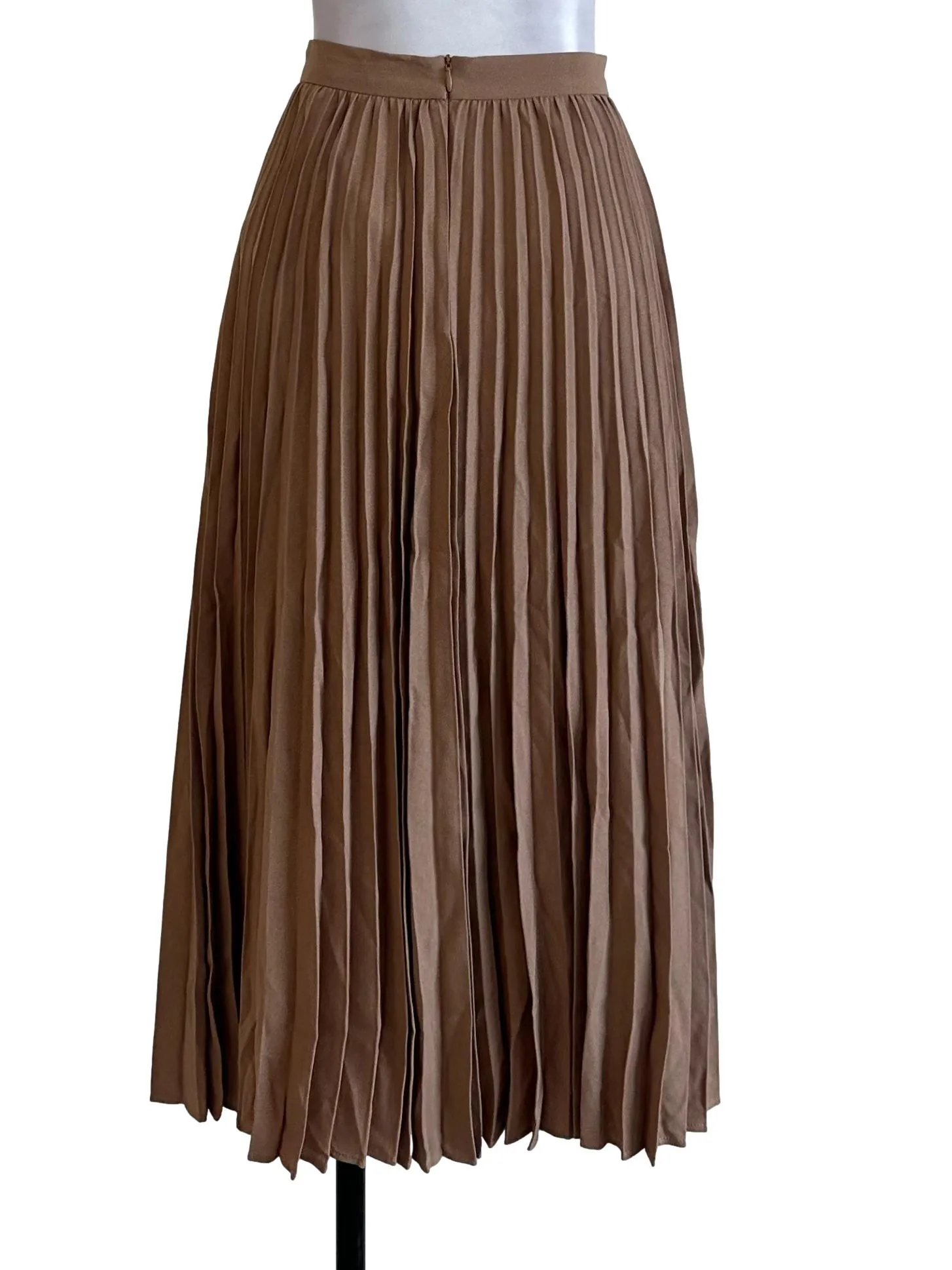 Sand Brown Pleated Skirt