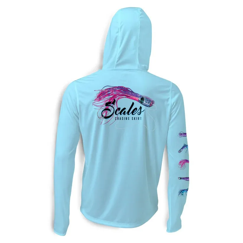 Scales Chasing Skirts Hooded Performance - Light Blue