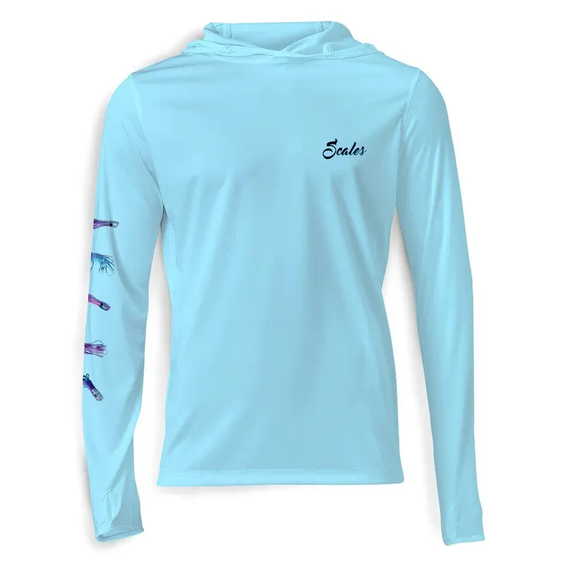 Scales Chasing Skirts Hooded Performance - Light Blue